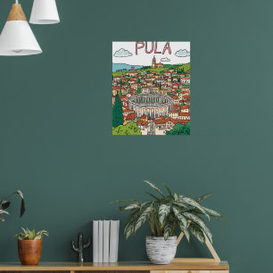 Naïeve Kunst Pula Arena Print – Historisch Landmar