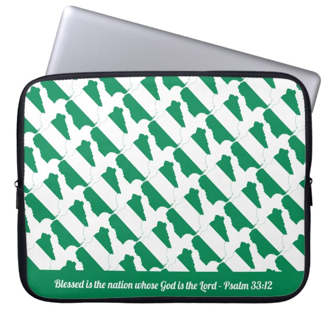 Naija NIGERIA FLAG Custom Scripting Laptop Laptop Sleeve (Voorkant)
