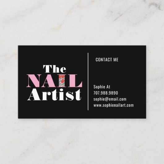 Nail Art Artist Visitekaartje (Voorkant)