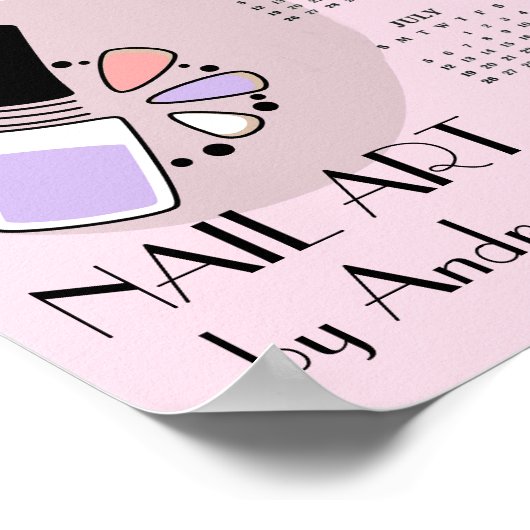 Nail Art Manicure Design 2026 Calendar Poster (Coin)