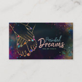 Nail Art Studio - kleurrijk abstract Visitekaartje (Voorkant)