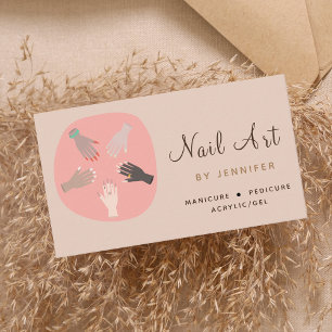 Nail Art Technician Artiest Social Media Modern Fu Visitekaartje