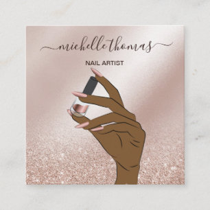 NAIL artiest signature roos gold NAIL TECHNICIAN S Vierkante Visitekaartje