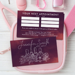 Nail Artist - bloemenlijn art illustratie Visitekaartje