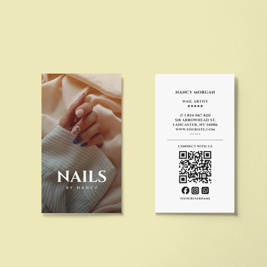 Nail Artist Foto QR Code Visitekaartje