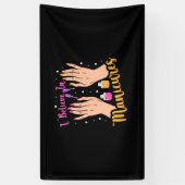 Nail Artist gelooft in manicure Spandoek (Verticaal)