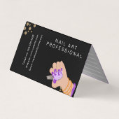 Nail Artist Glow Script Hand Drawn Appointing Visitekaartjes (Achterkant)