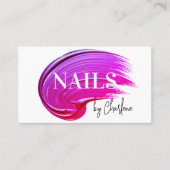Nail Artist Modern Script Typografie Roze Pools Visitekaartje (Voorkant)