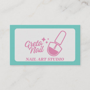 Nail Artist Nail polish flesje roze en blauwgroen Visitekaartje
