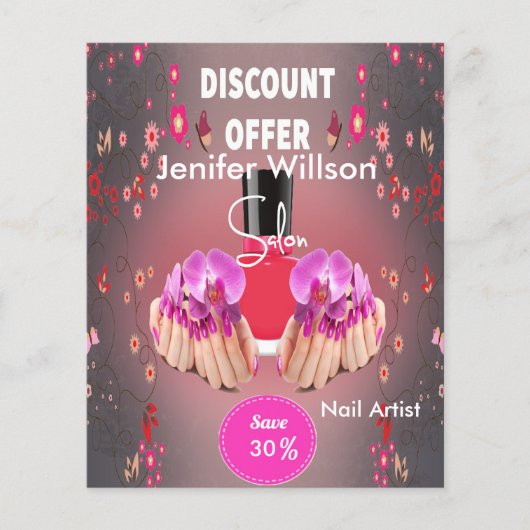 Nail Artist Salon Flyer (Voorkant)