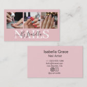  Nail Artist Studio Photo Typography Visitekaartje (Voorkant / Achterkant)