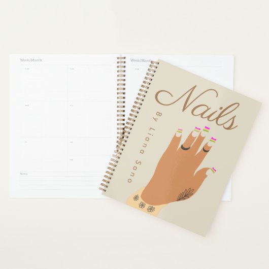 Nail Artist Tattoo Hand Illustration Planner (Display)