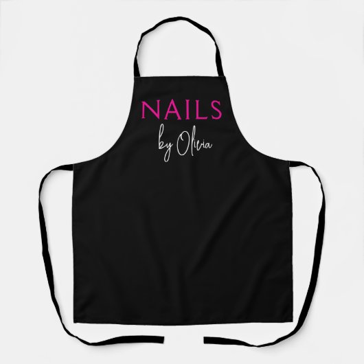 Nail Artist Technician Modern Typography Apron Schort (Voorkant)