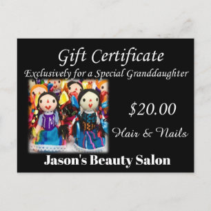 Nail & Beauty Salon, Barbershop, Cadeaubonnen Briefkaart