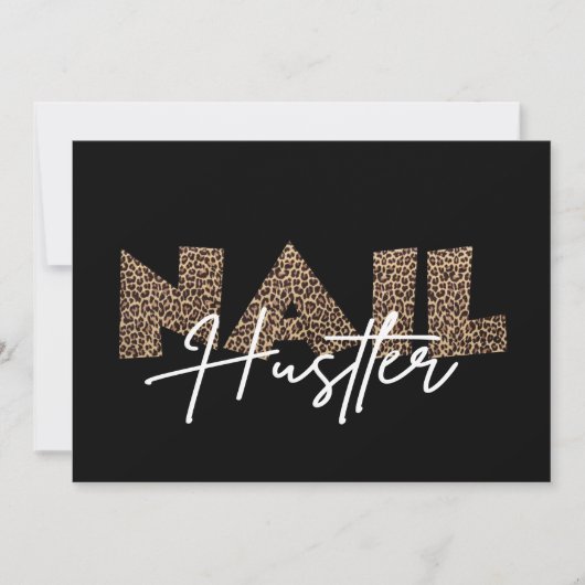 Nail Hustler Leopard Animal Invitation Kaart (Voorkant)