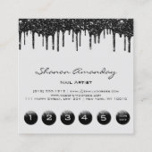 Nail Lashes Black Drift 6 Punks Logo grijs Vierkante Visitekaartje (Achterkant)