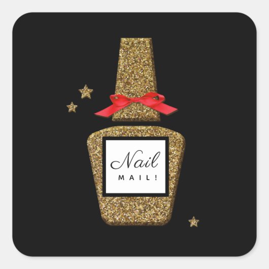 NAIL MAIL! Nail stylist elegant envelopsticker Vierkante Sticker (Voorkant)