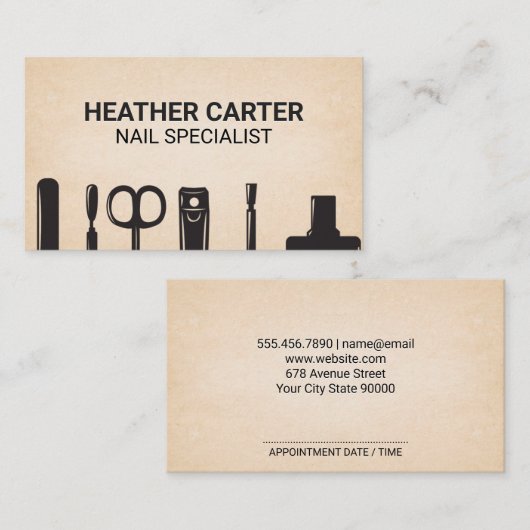 Nail Manicure Tools | benoeming Afsprakenkaartje (Voorkant / Achterkant)
