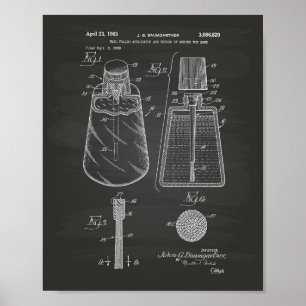 Nail Pools applicator 1963 Patent Art Chalkboard Poster