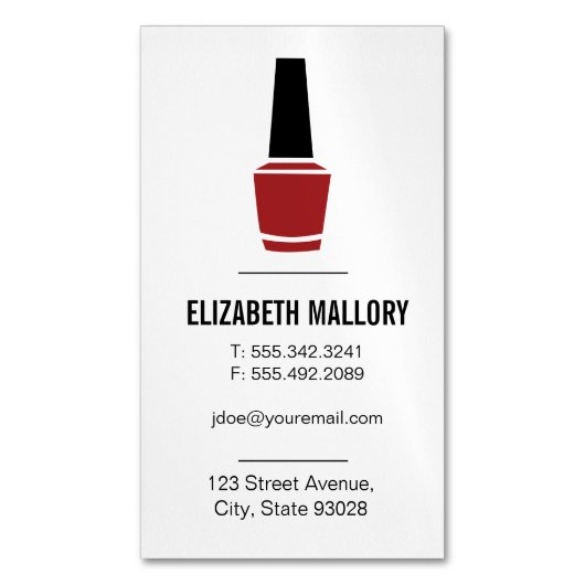 Nail Pools | Minimalistisch Magnetisch Visitekaartje (Voorkant Verticaal)