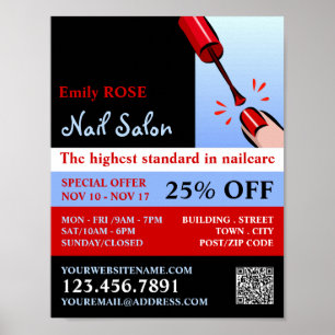 Nail-Pools, Nail-technicus, Nail Salon Advert Poster