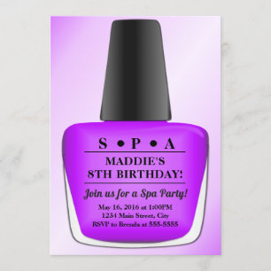 Nail Poolse Birthday Invitation Paars Spa Kaart