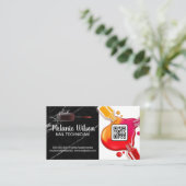 Nail Poolse flessenbak | Zwarte marmer Visitekaartje (Staand voorkant)