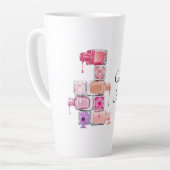 Nail Poolse Stack gepersonaliseerd Latte Mok (Linkerhoek)