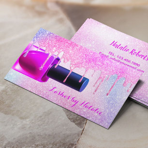 Nail-Poolse Unicorn Glitter Drivers Manicurist Visitekaartje