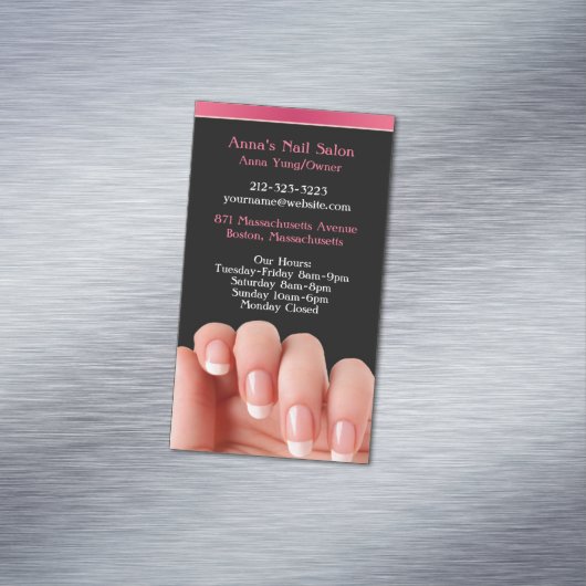 Nail Salon Artiest Magnetisch Visitekaartje (Voorbeeld)