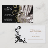 Nail Salon Black Gold Sparkle Visitekaartje (Voorkant / Achterkant)