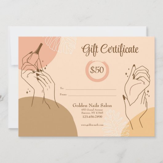 Nail Salon Cadeaubon (Voorkant)