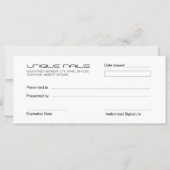 Nail Salon Cadeaubonnen (Achterkant)