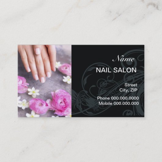 Nail Salon Customer Loyalty Punch Visitekaartje (Voorkant)