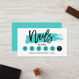 Nail Salon Cute Turquoise Manicurist Loyalty