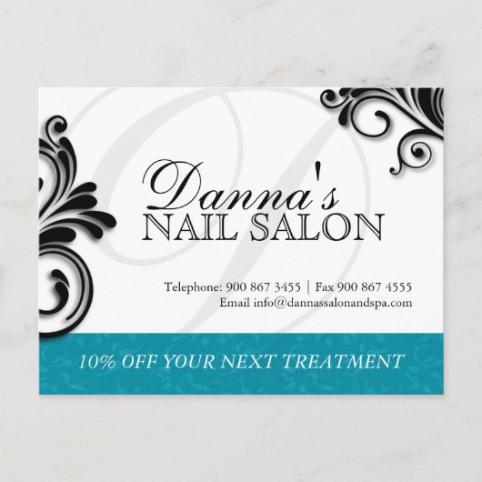 Nail Salon en Spa Adverteren Briefkaart (Voorkant)