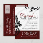 Nail Salon en Spa Adverteren Briefkaart (Voorkant / Achterkant)