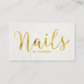 Nail Salon Manicurist Gold Script Loyalty Punch (Voorkant)