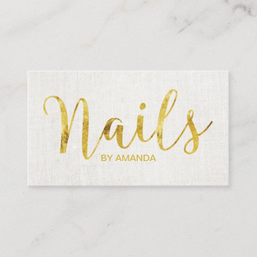 Nail Salon Manicurist Gold Script Loyalty Punch (Voorkant)