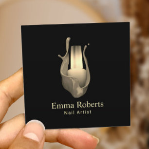 Nail Salon Manicurist Modern Gold Poolse fles Vierkante Visitekaartje