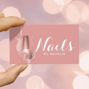 Nail Salon Modern Roos Gold Pools Visitekaartje