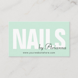 Nail Salon | Nail Tech | Nail Stylist Mint Green Visitekaartje