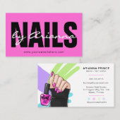 Nail Salon | Nail Tech | Nail Stylist Vrouw Hand Visitekaartje (Voorkant / Achterkant)