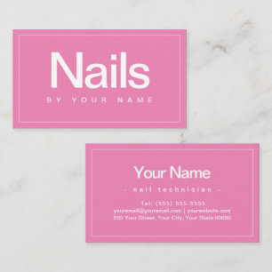 Nail Salon Nail Technician Plain Minimum Business Visitekaartje