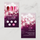 Nail Salon Pink Glitter Loyalty Punch Kaart (Voorkant / Achterkant)