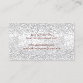 Nail Salon Poolse bottelaar Modern Silver Sequins Visitekaartje (Achterkant)