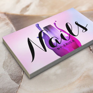 Nail Salon Poolse Manicurist Waterverf Pink Ombre Visitekaartje