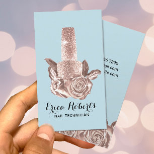 Nail Salon Roos Gold Poolse Mint Blue Manicurist Visitekaartje