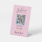 Nail Salon Roze Google Review Pedestal Stand Reclamebord Met Voetstuk (Voorkant)