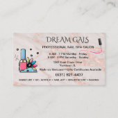 Nail Salon Spa Technician Blush Roos Marmer Visitekaartje (Voorkant)